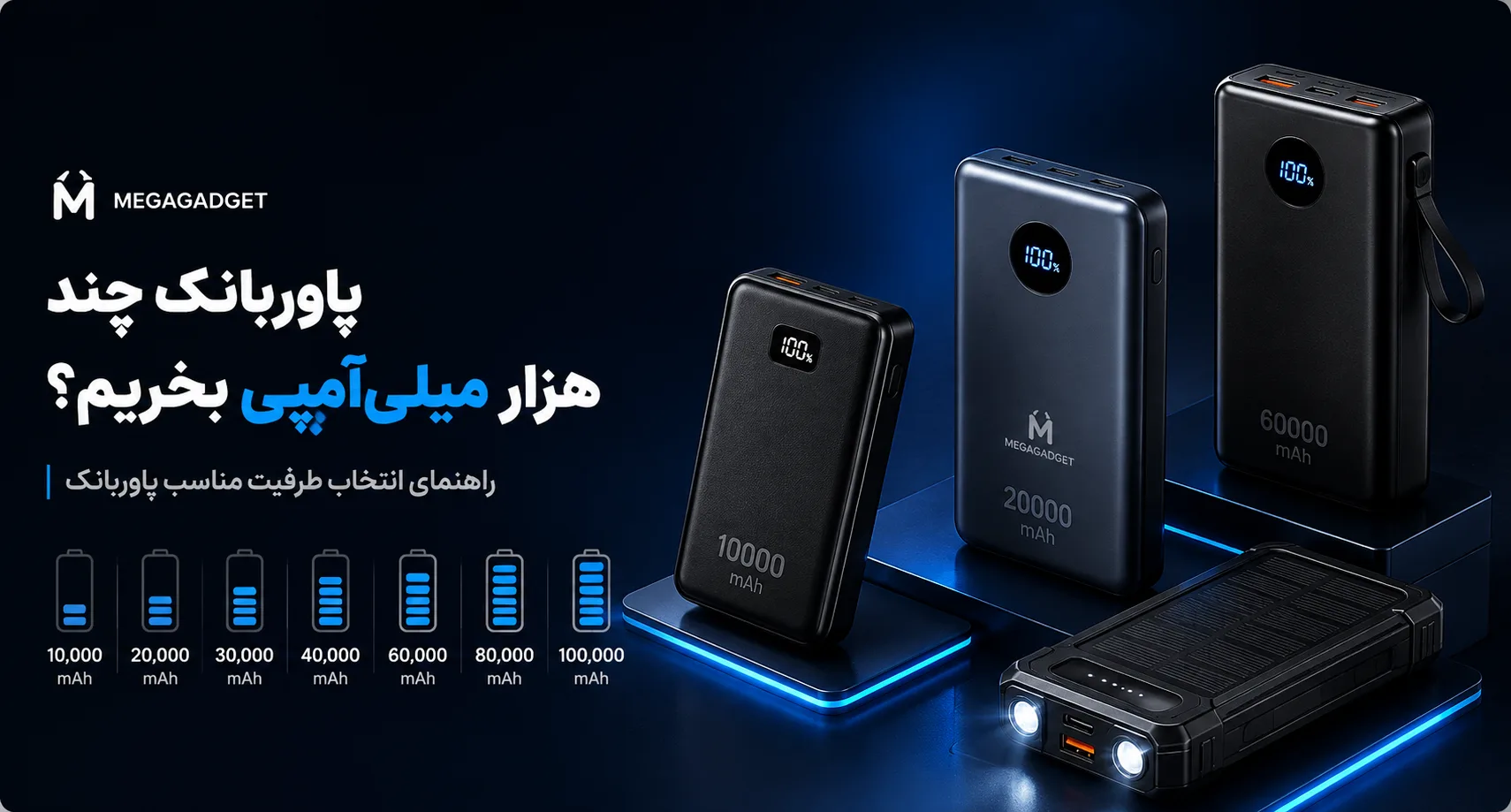 پاوربانک چند هزار میلی‌آمپری بخریم؟ راهنمای کامل انتخاب ظرفیت مناسب