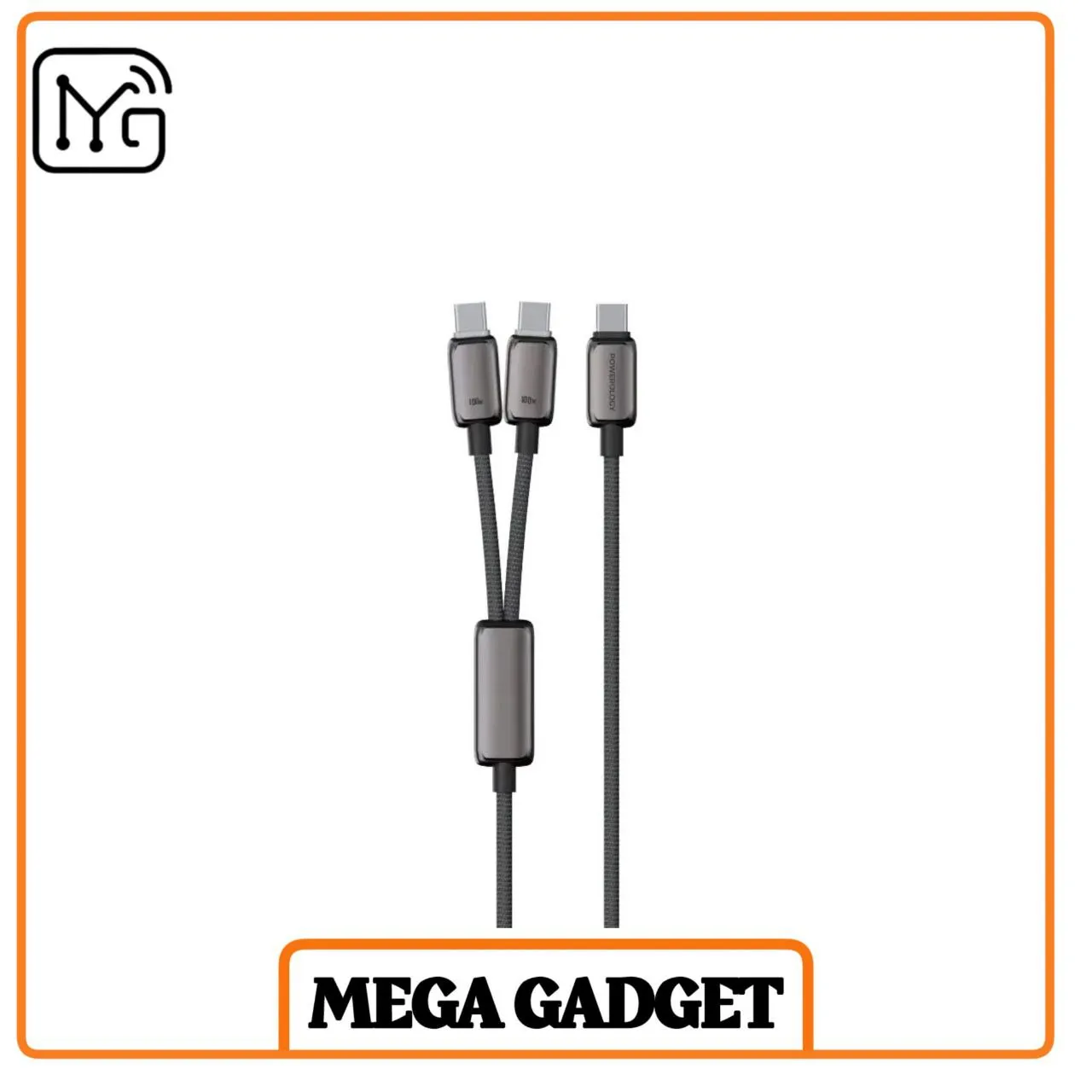 کابل شارژ دو کاره تایپ سی 100 واتی پاورولوژی مدل Powerology PWDC100DGY