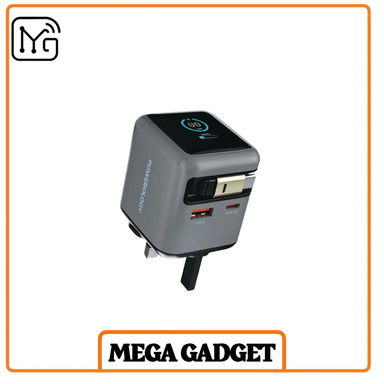 شارژر دیواری پاورولوژی مدل PWCUQC051 ظرفیت ۷۰ وات