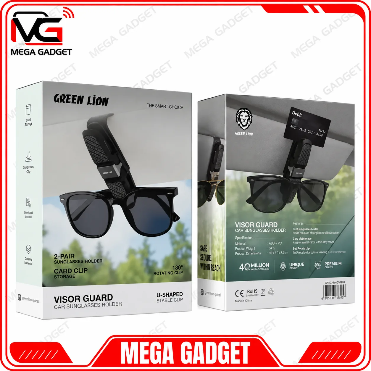 نگهدارنده عینک خودرو گرین لاین مدل Visor Guard