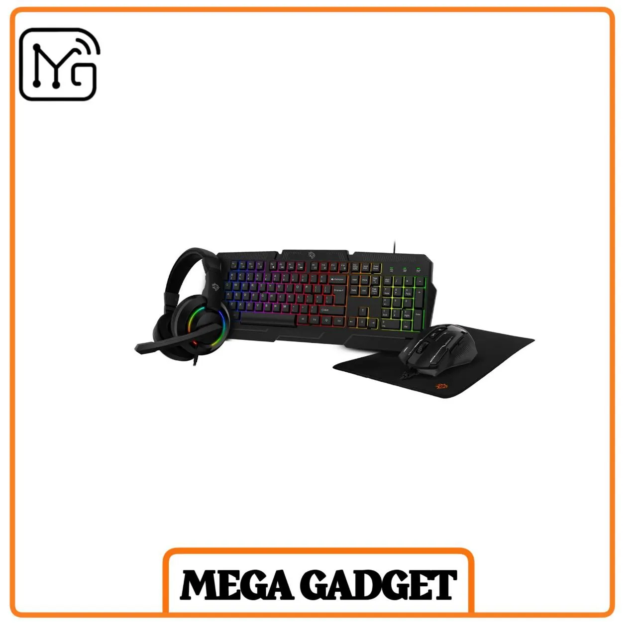 ست گیمینگ پرودو مدل PDX221 شامل کیبورد، ماوس، هدست و پد ماوس