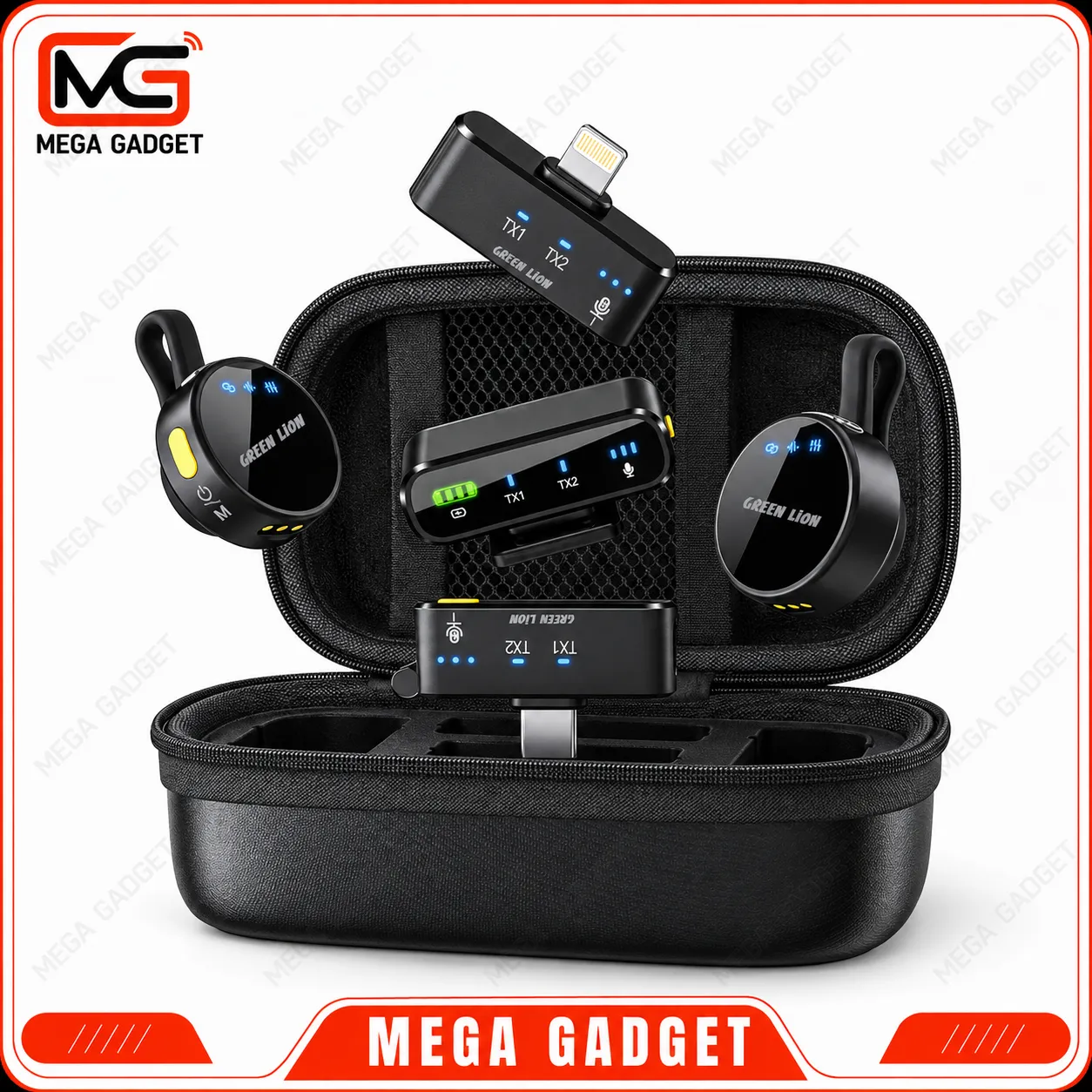 میکروفون بی‌سیم گرین لاین مدل Green Lion GM-85X 3in1