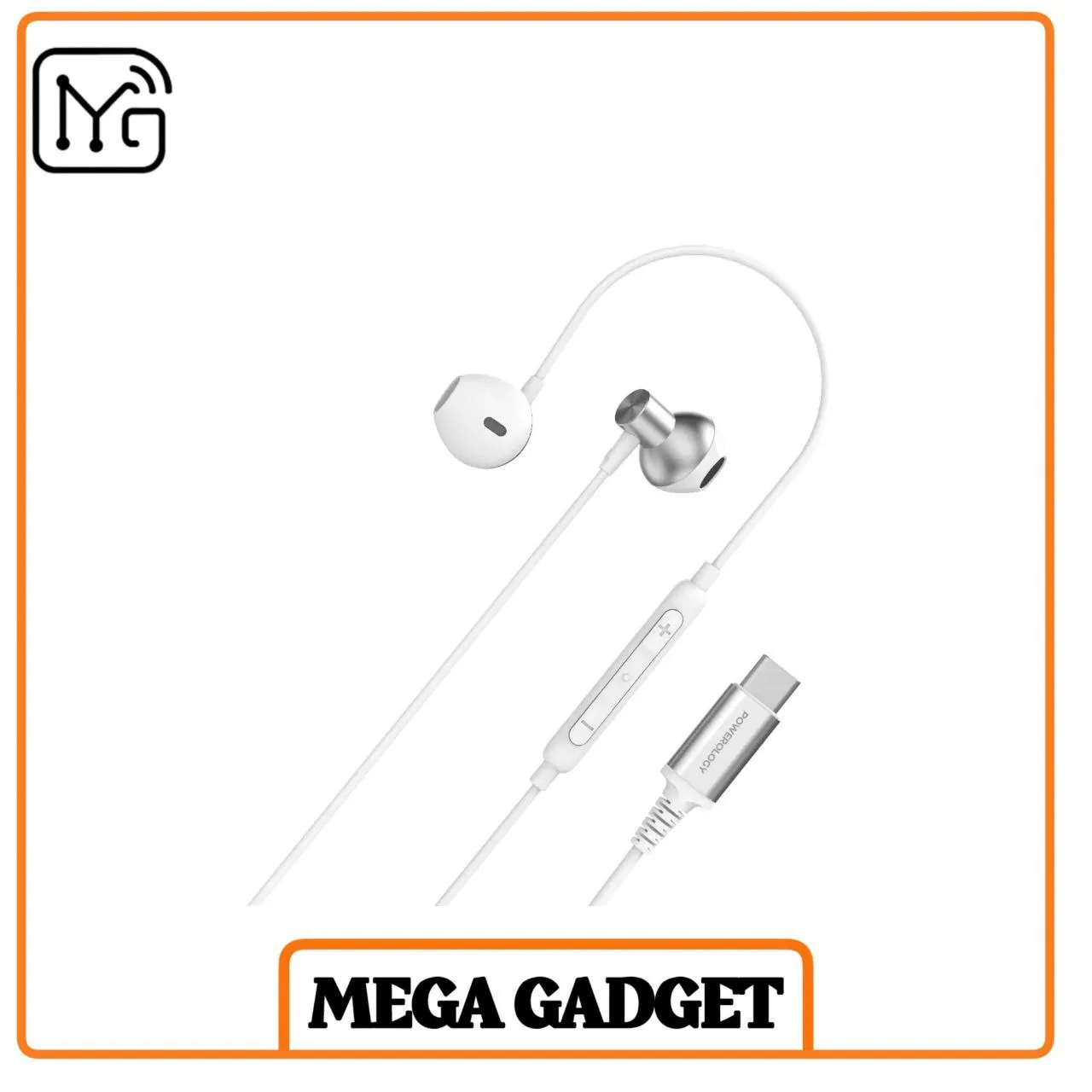 هندزفری استریو USB-C پاورولوژی Powerology Stereo USB-C Earphones 1.2M