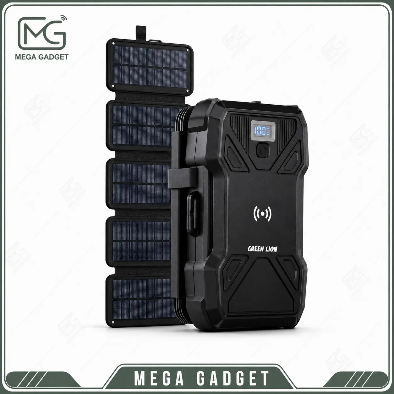 پاوربانک خورشیدی گرین لاین مدل Solar 5-Panel ظرفیت ۳۰ هزار میلی آمپر با شارژ سریع PD20W
